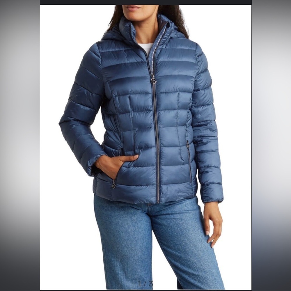 MICHAEL Michael Kors Blue Quilted Puffer Jacket